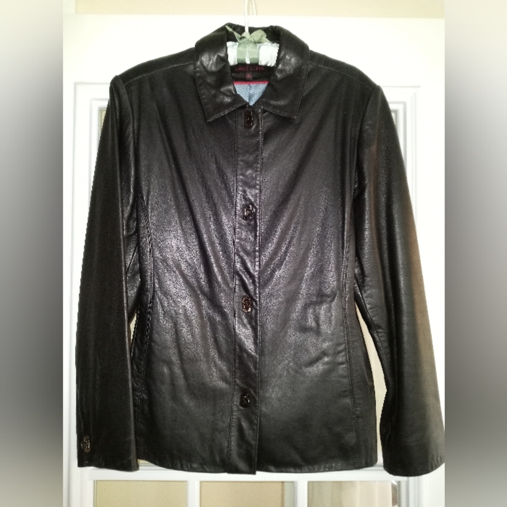 Anne Klein lambshin leather jacket